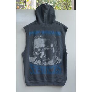 Pop Smoke Faith Album Cutoff Sweatshirt Hoodie Gray Size‎ L King Of New York